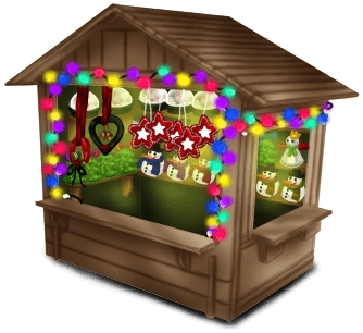 Christmas market hut