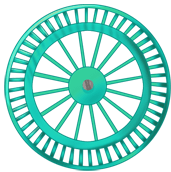 Turquoise background wheel